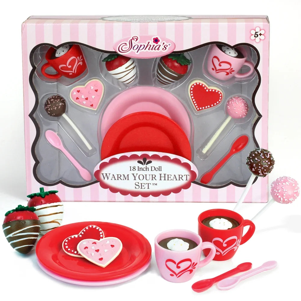 Red/Pink Dessert Set for 18 Inch Dolls C8159