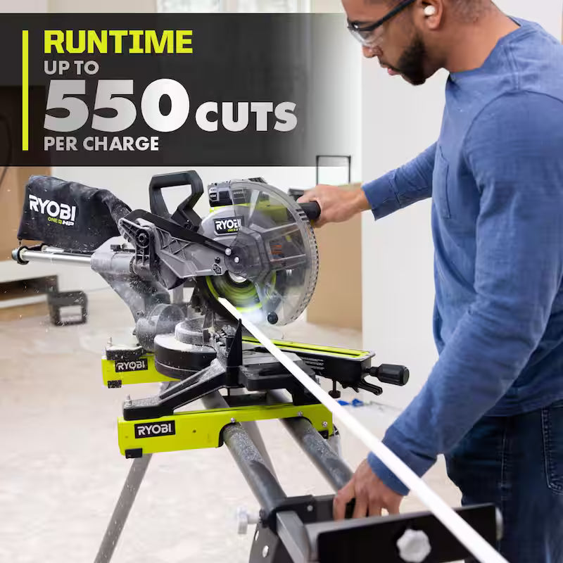 18V Brushless Cordless 10 in. Sliding Compound Miter Saw Kit with Battery, Charger, and Stand O23574