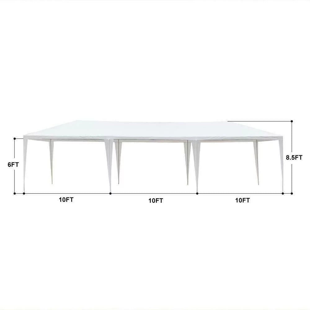 10'x30' White Outdoor Canopy Tent with 8 Side Walls I9600