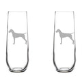 Set of 2 Stemless Glass Champagne Flutes 8.5 oz Z784