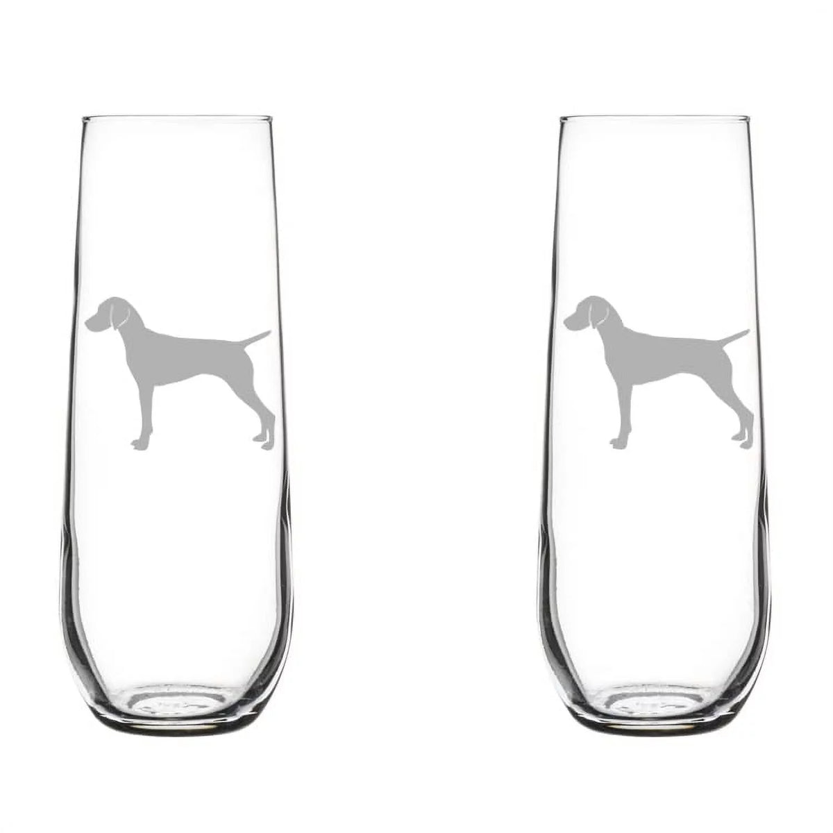 Set of 2 Stemless Glass Champagne Flutes 8.5 oz Z784