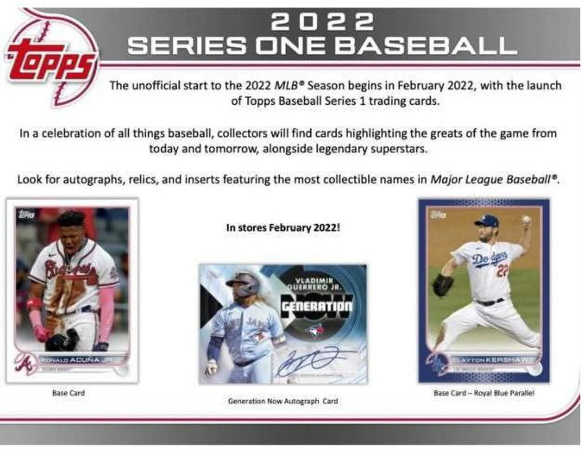 2022 Series 1 Baseball Trading Card Hanger Box 67 Cards F34653