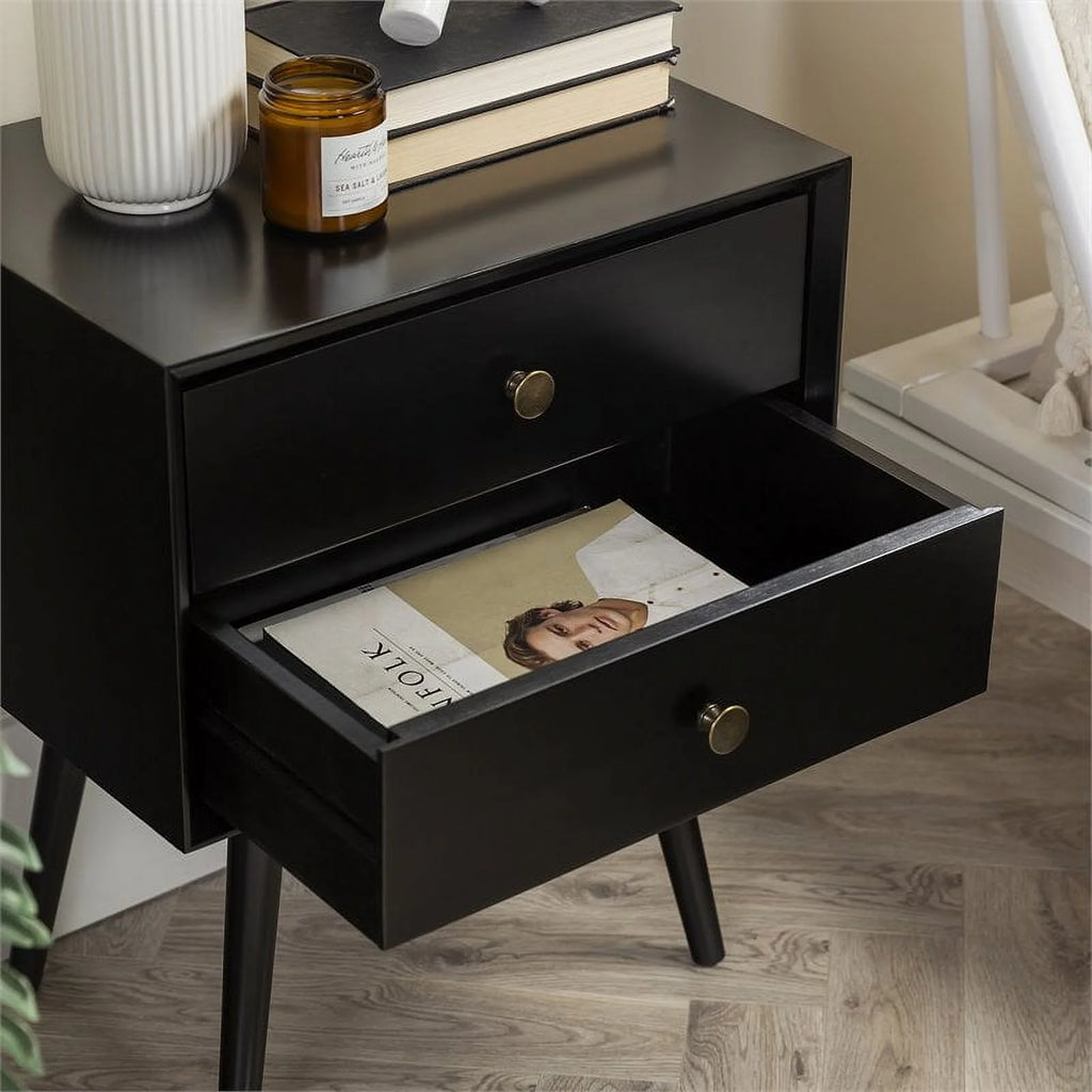Black 2-Drawer Nightstand I90984