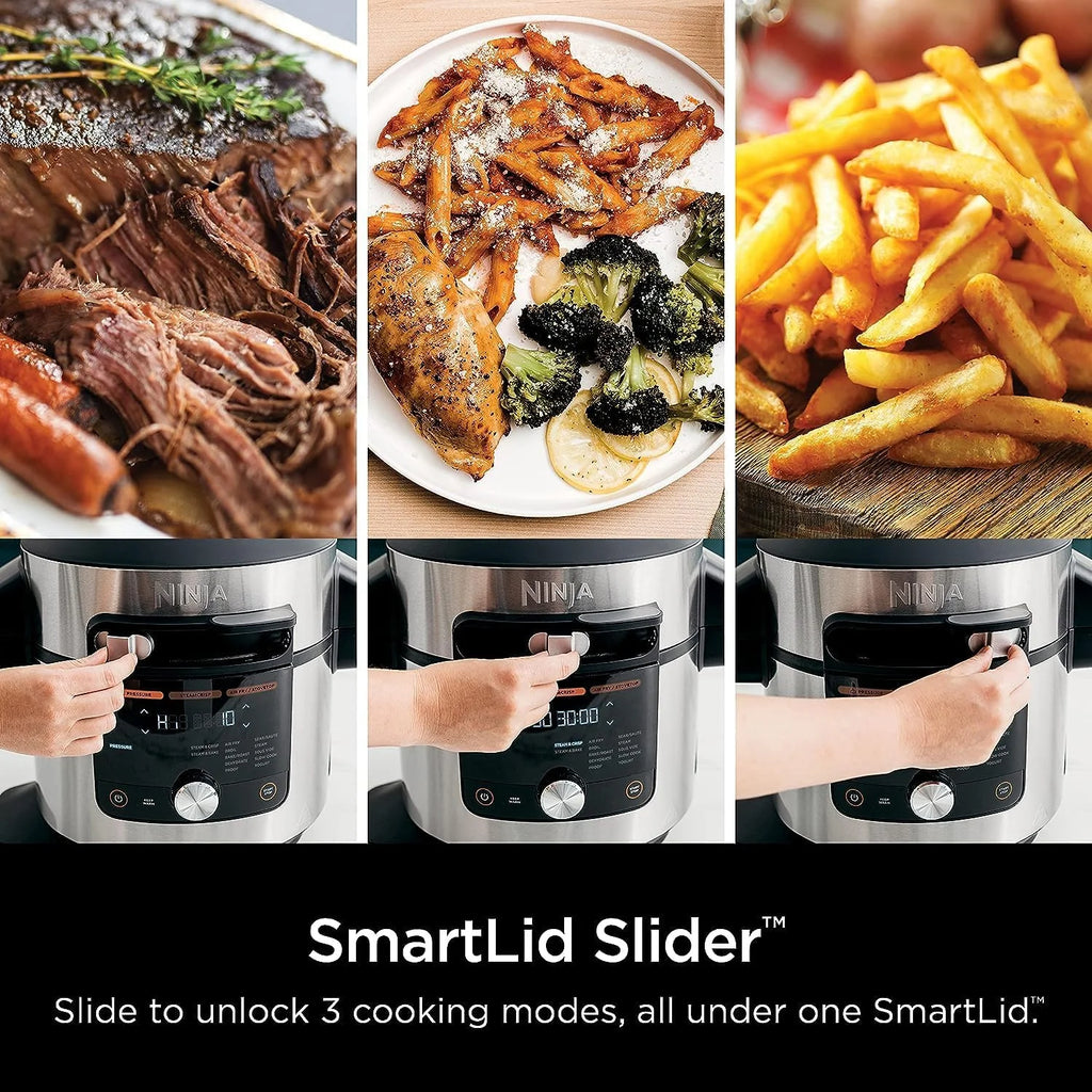 Restored Ninja 8 Qt. Pressure Cooker Steam Fryer with 5 Qt. Crisp Basket J6669