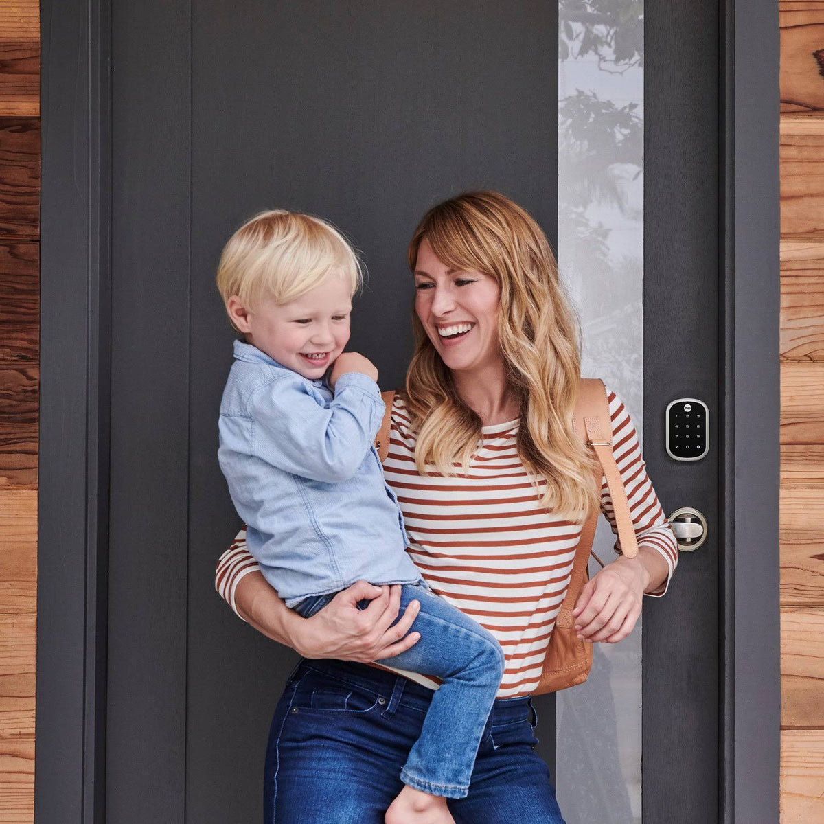 Z-Wave Plus Assure Lock Touchscreen Deadbolt with Passage Navis Paddles M904