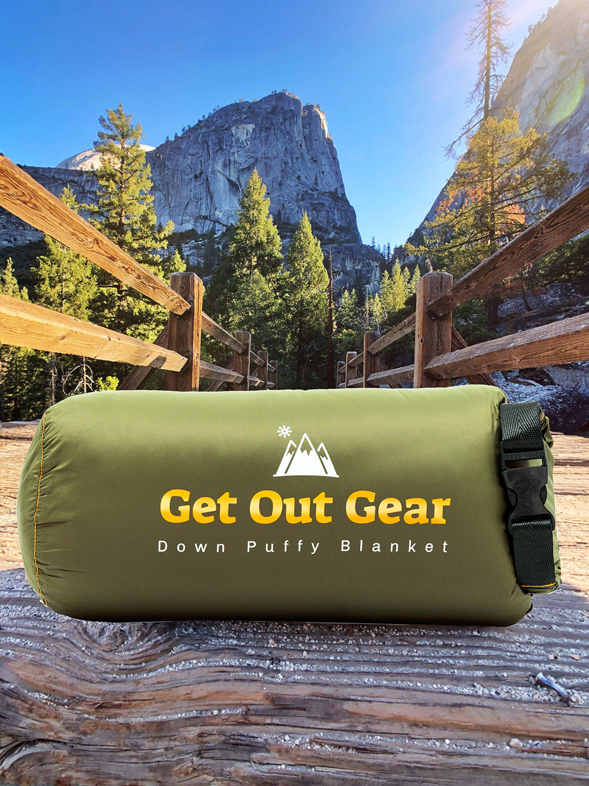Puffy Packable Water-Resistant Camping Blanket (Olive) Q834