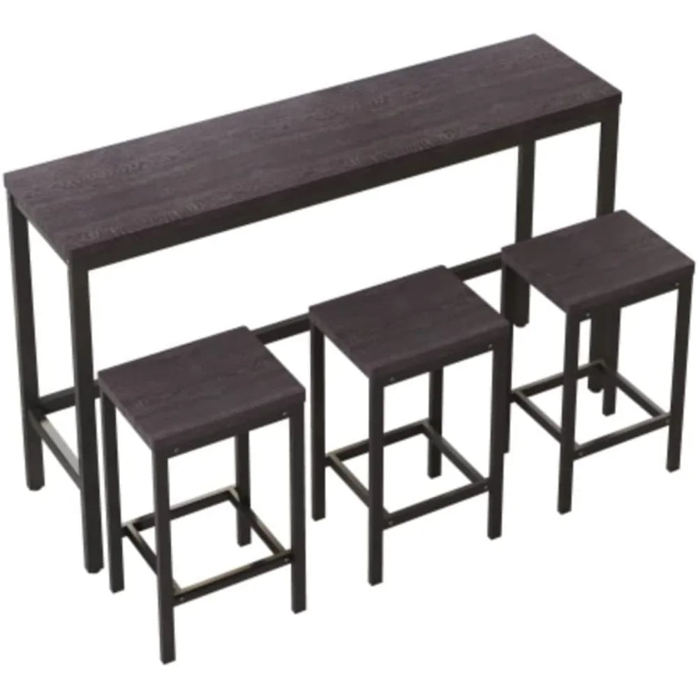 Kitchen Dining Table Set with 3 Stools X610
