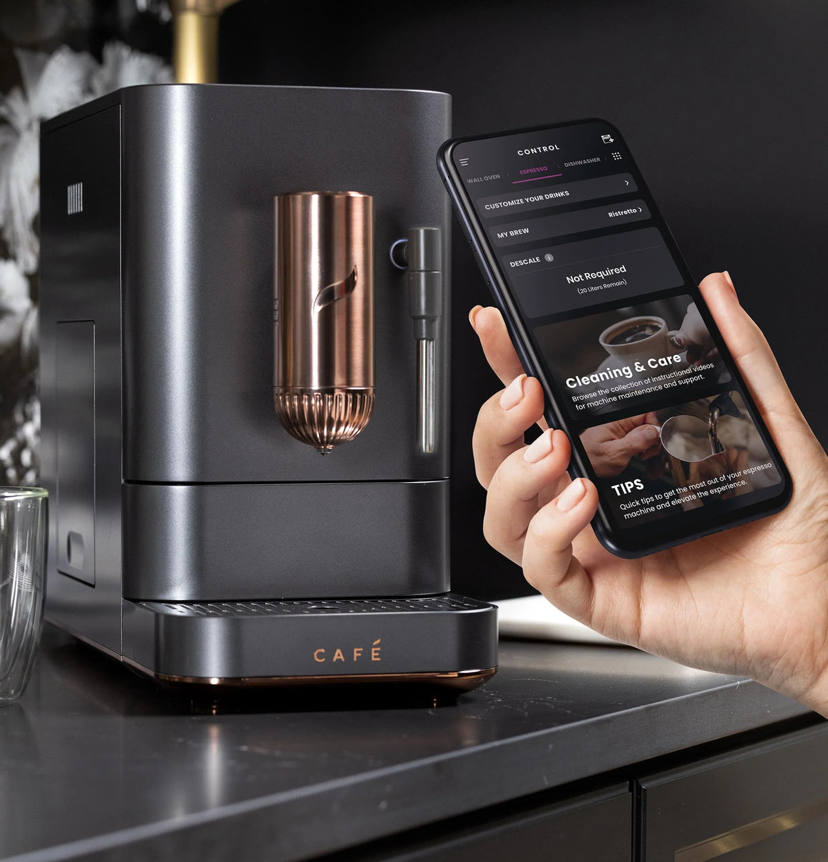 Automatic Espresso Machine with Milk Frother and Bean Grinder, Matte Black, 1.2 Liter U883144