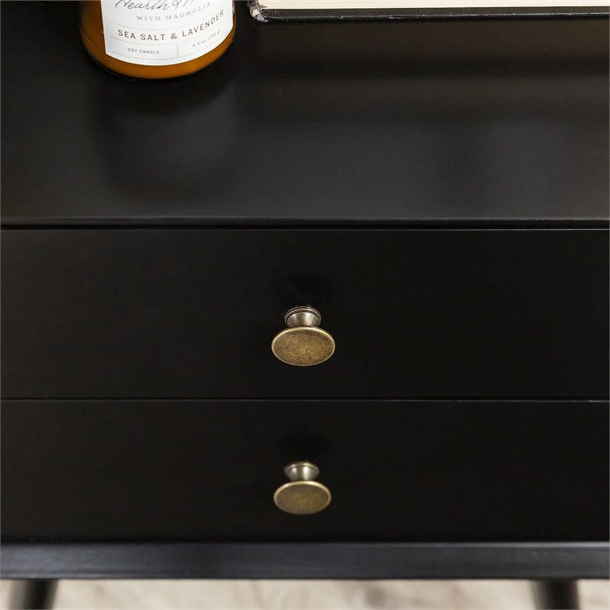 Black 2-Drawer Nightstand I90984