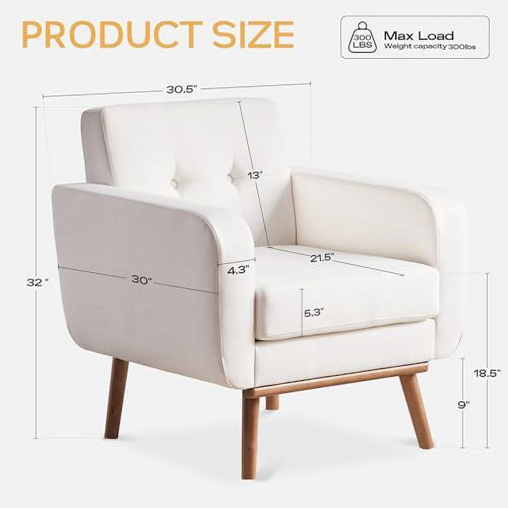 Fabric Accent Chair Button Tufted Upholstered Arm Chair F819182
