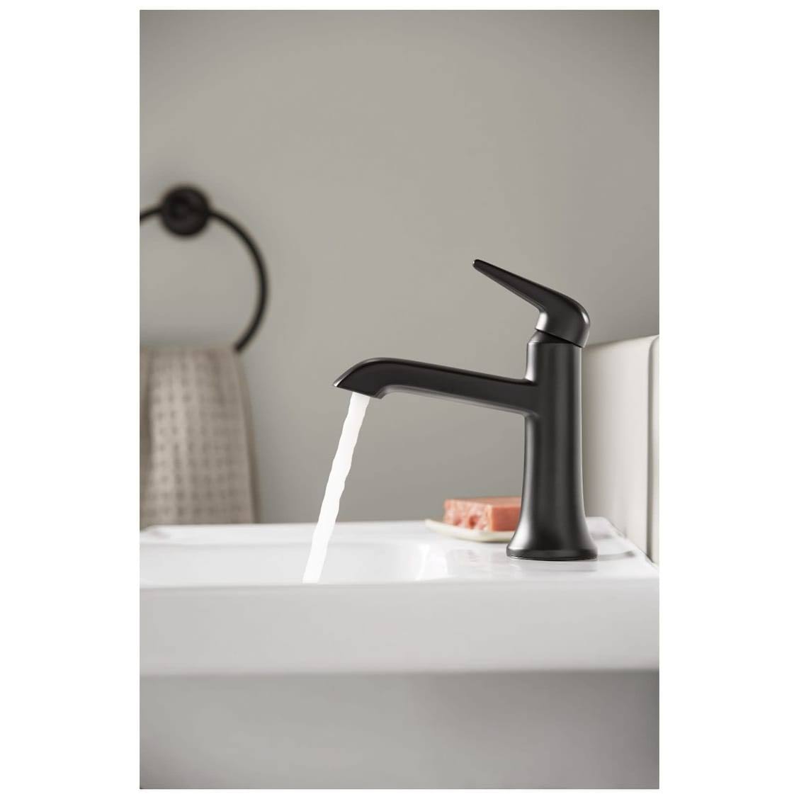 24 In. Pedestal Bathroom Sink Basin with Single Faucet Hole, Thunder Grey H432