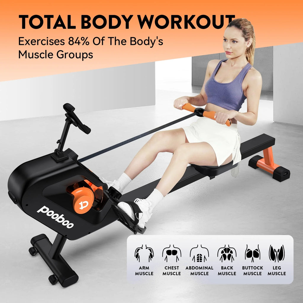 Foldable Magnetic Rowing Machine 8 Level Resistance L593