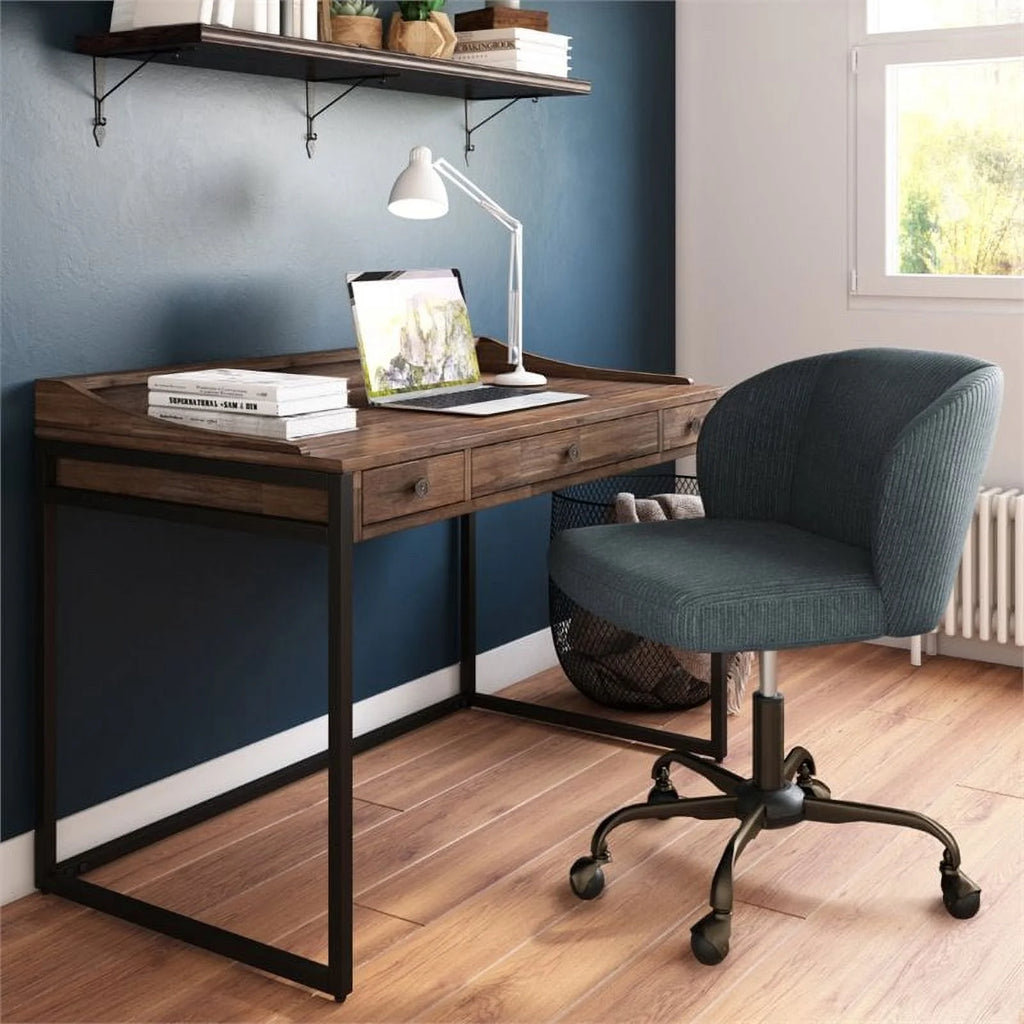 48" Solid Wood Computer Desk in Rustic Aged Brown X941149