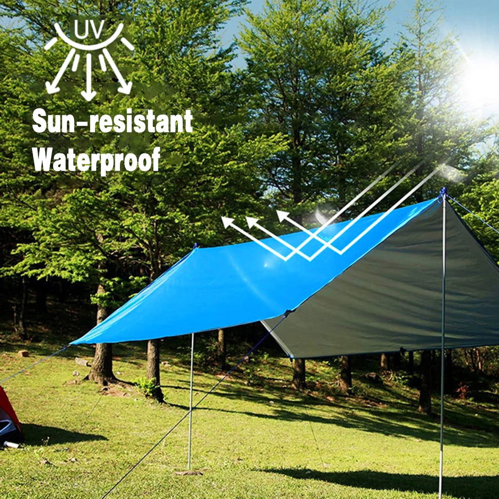 9.8ft Waterproof Camping Tarp Hammock Sunshade Rain Shelter Tarpaulin Canopy O277966
