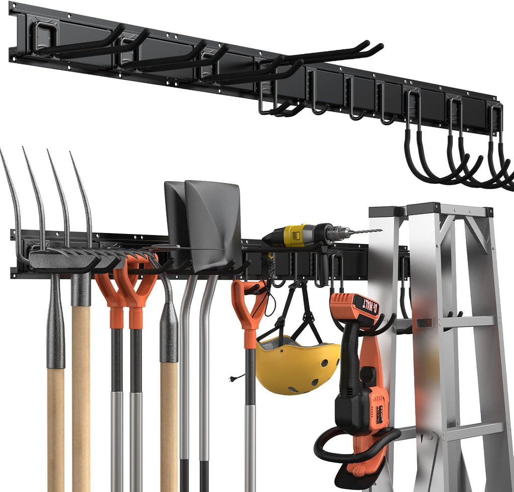 14 PCS Steel Garage Tool Organizer Wall Mounted with 10 Hooks G63966