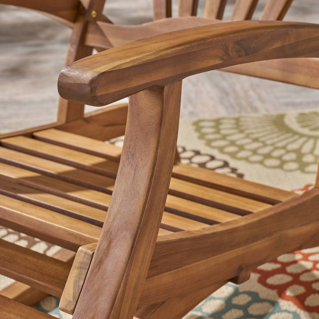 Teak Finish Acacia Rocking Chair with Footrest X258341