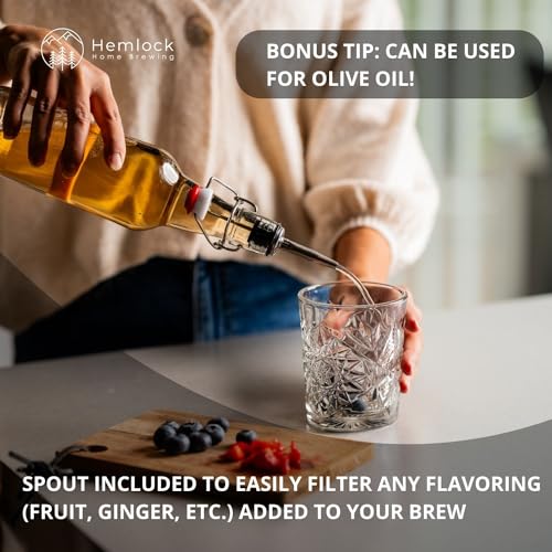 Swing Top Glass Bottles 16 oz 6 Set with Funnel X839