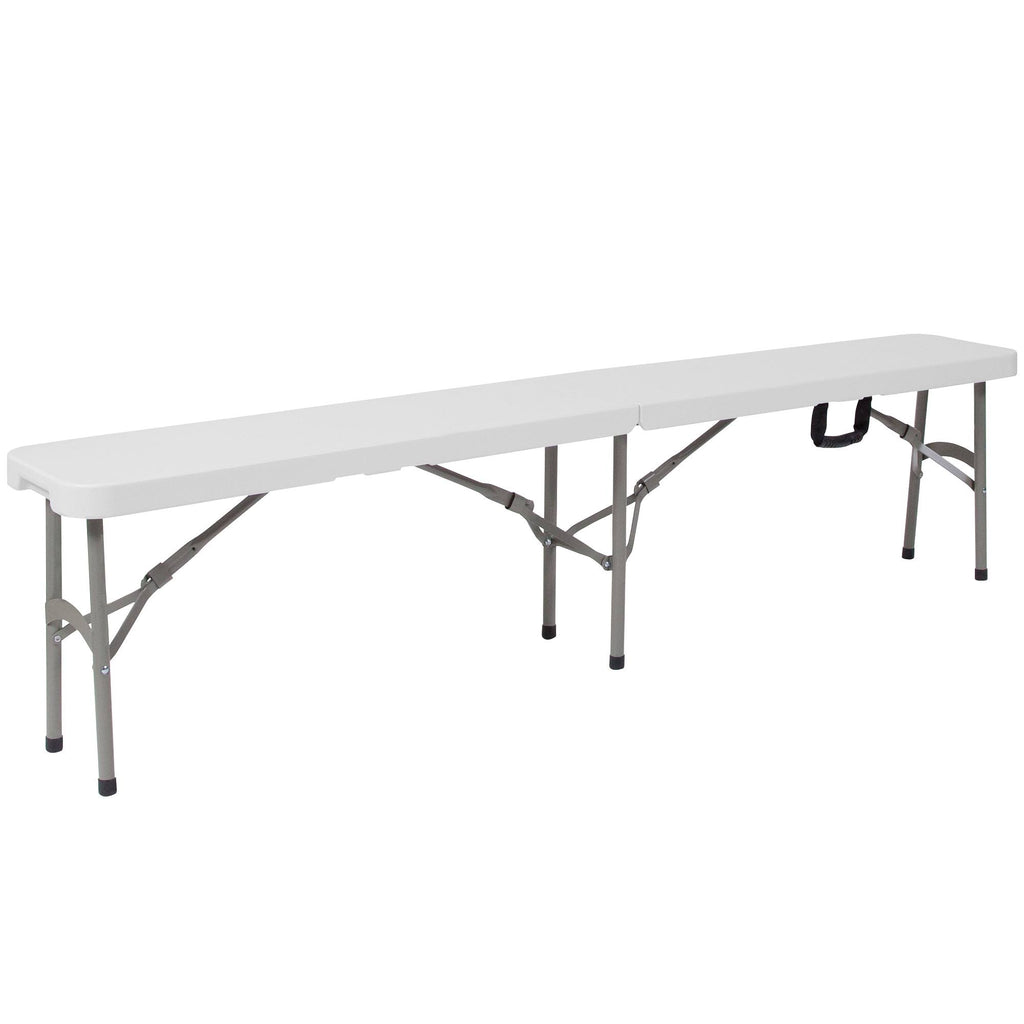 White Plastic Bi-Fold Folding Bench with Carrying Handle S658838
