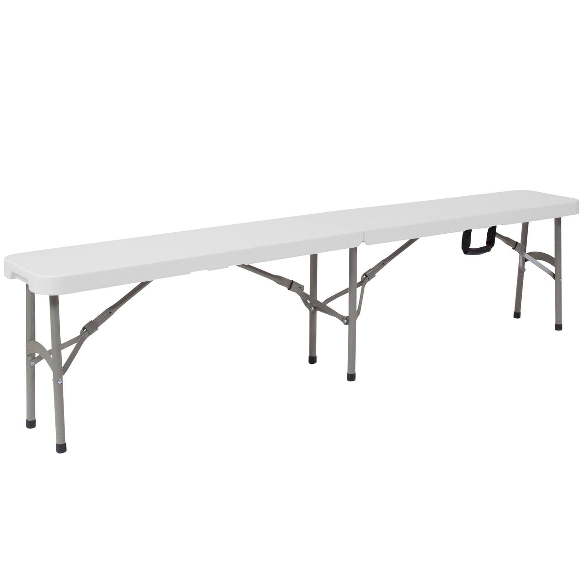 White Plastic Bi-Fold Folding Bench with Carrying Handle S658838