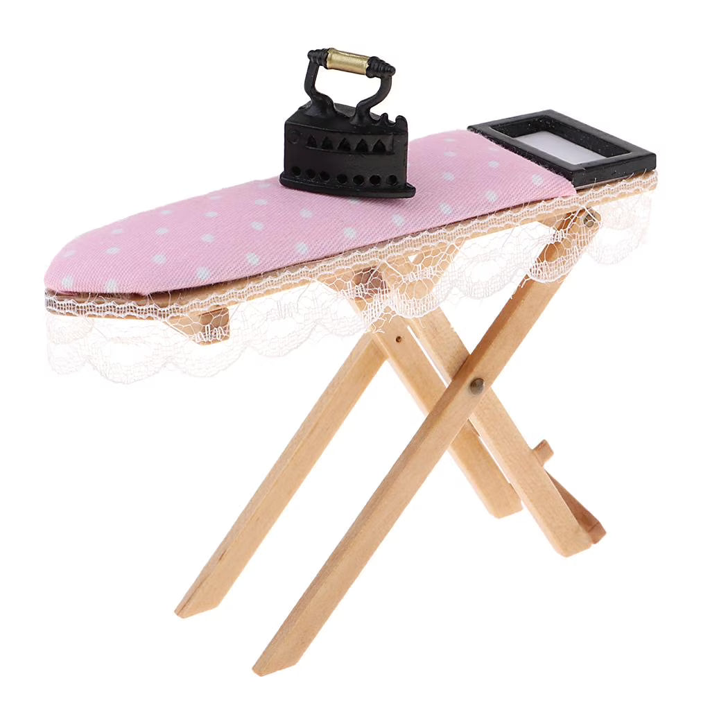 Vintage Dollhouse Miniature Wooden Ironing Board Table P4300