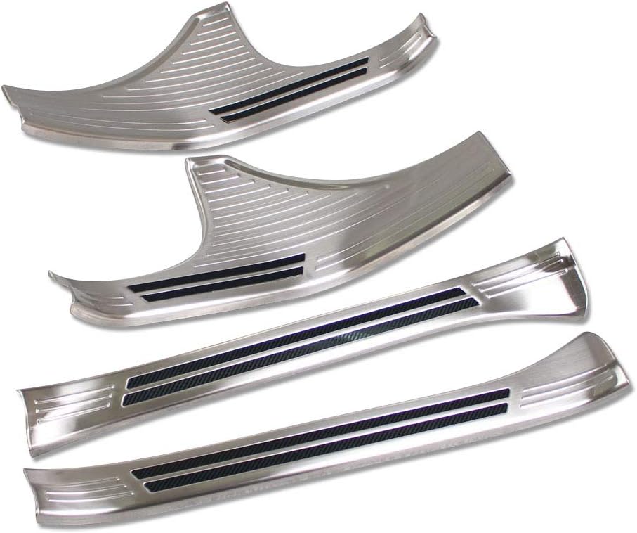 Silver Stainless Door Sill Scuff Plate Guard Cover Trims H859