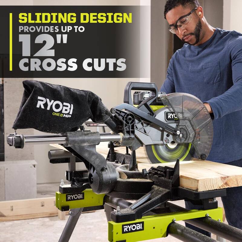 18V Brushless Cordless 10 in. Sliding Compound Miter Saw Kit with Battery, Charger, and Stand O23574