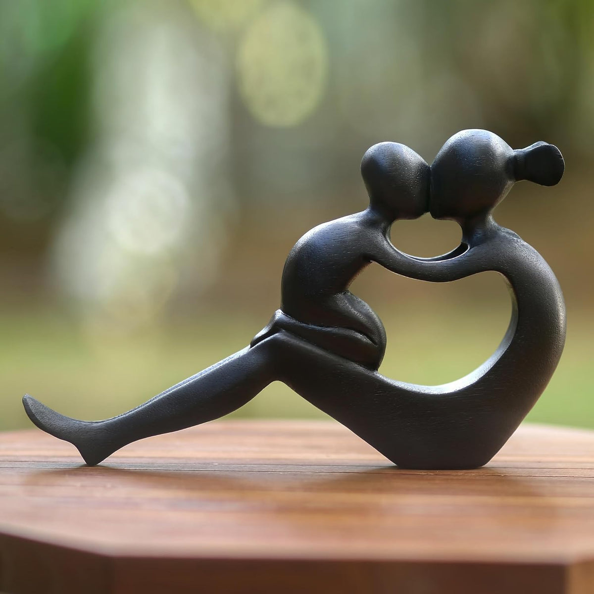Black Wood Mother and Child Sculpture D24133