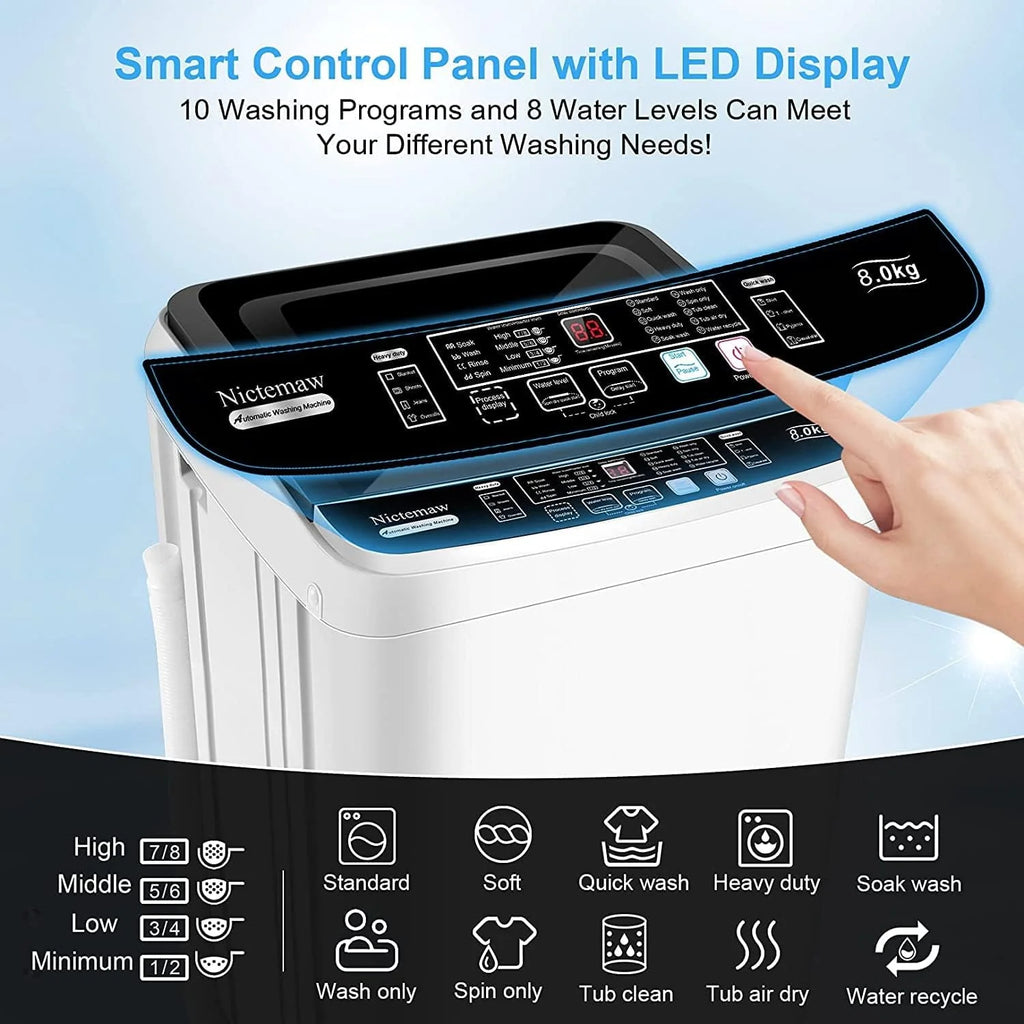 Portable 17.8lbs Fully-Automatic Washing Machine Y262