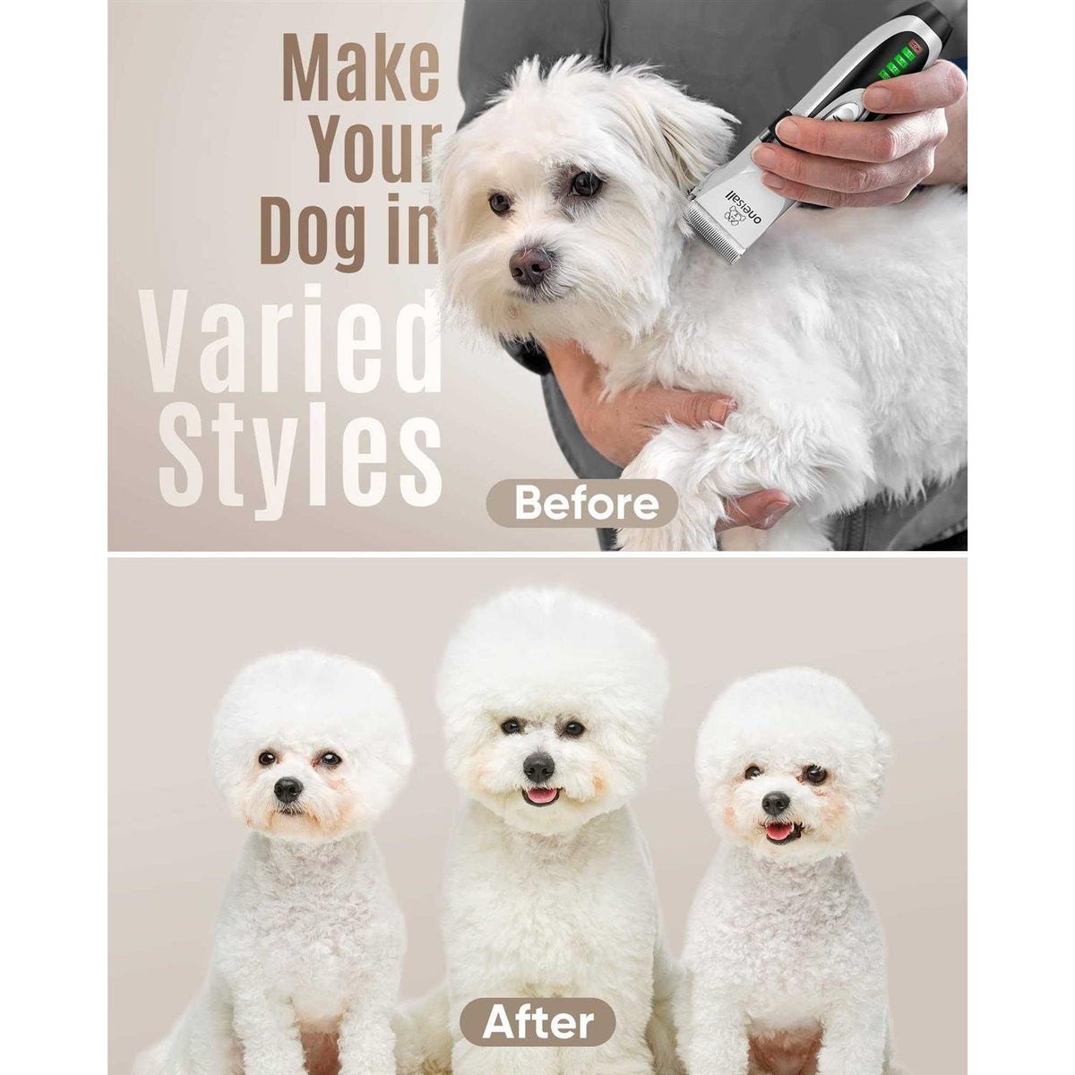 Low Noise 2-Speed Rechargeable Cordless Dog Clippers N426