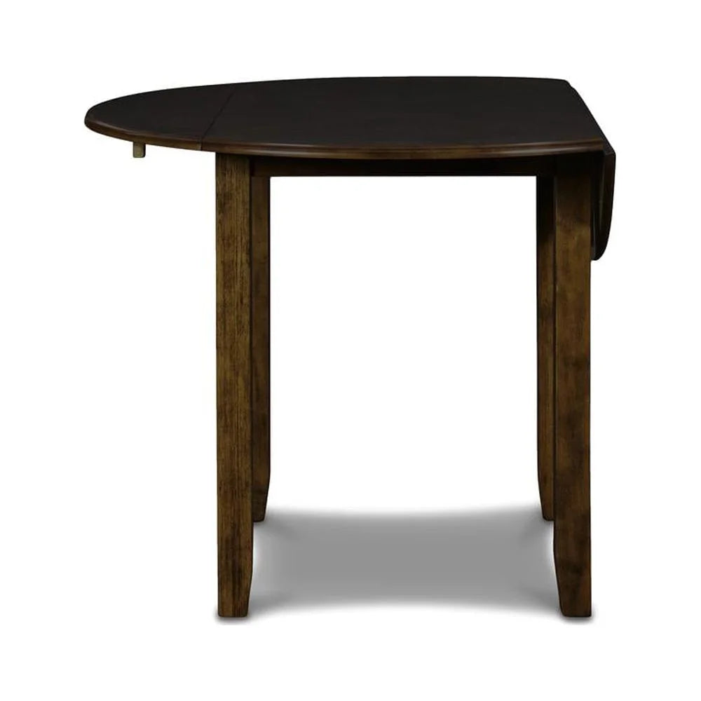 Solid Wood Drop Leaf Dining Table with 2 Chairs in Brown R28132