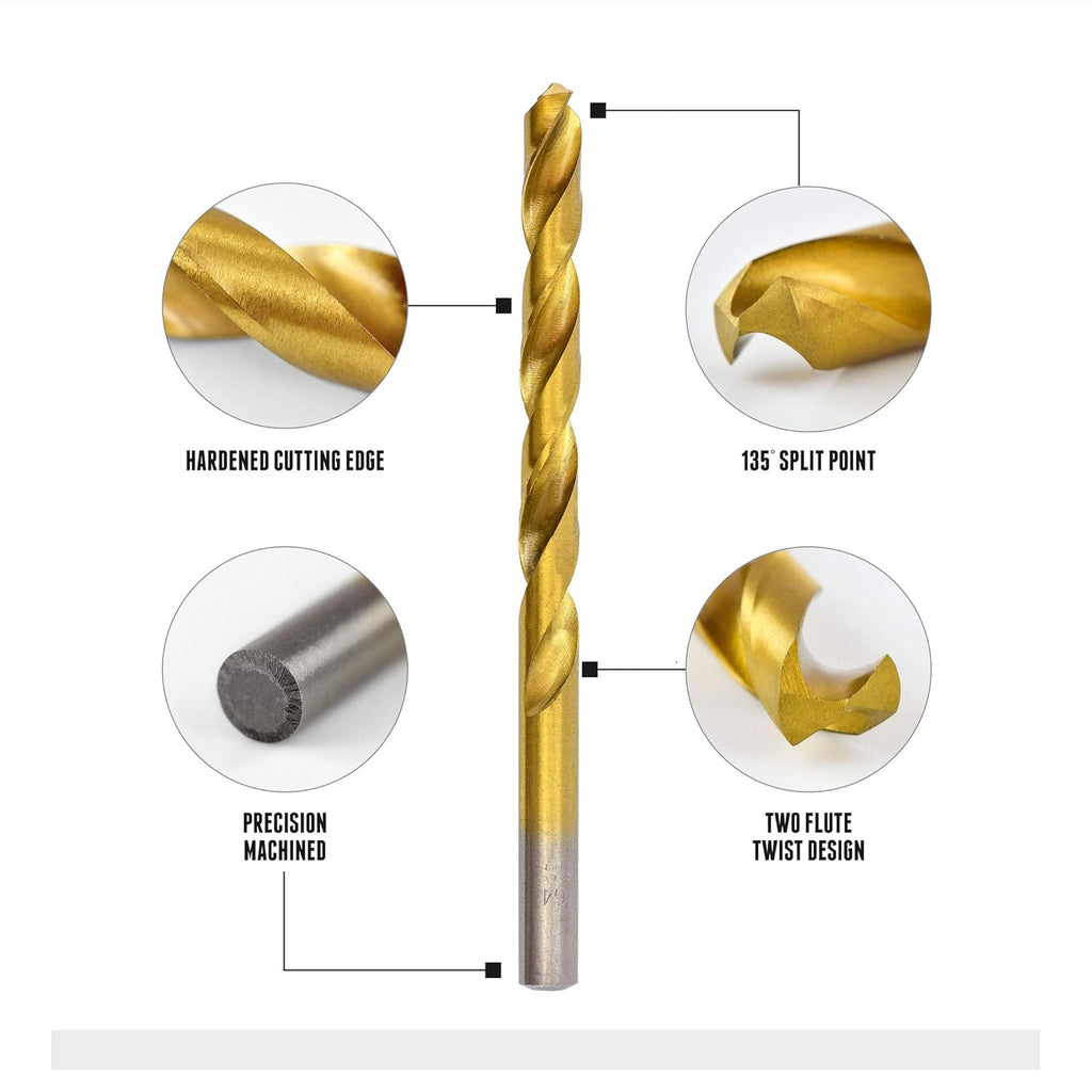 230 Piece HSS Titanium Twist Drill Bit Set I678613