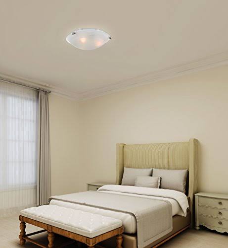 3 Light Brushed Nickel Flush Mount with White Alabaster Glass L108