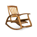 Teak Finish Acacia Rocking Chair with Footrest X258341