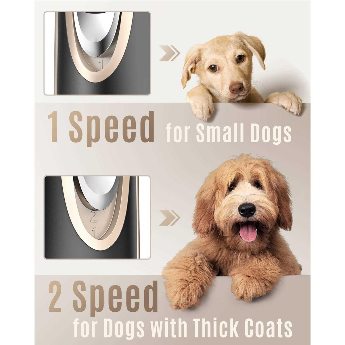 Low Noise 2-Speed Rechargeable Cordless Dog Clippers N426